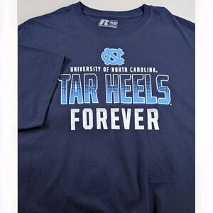 UNC Tar Heels T-Shirt Mens 2XL Blue Russell Athletic Graphic Tee